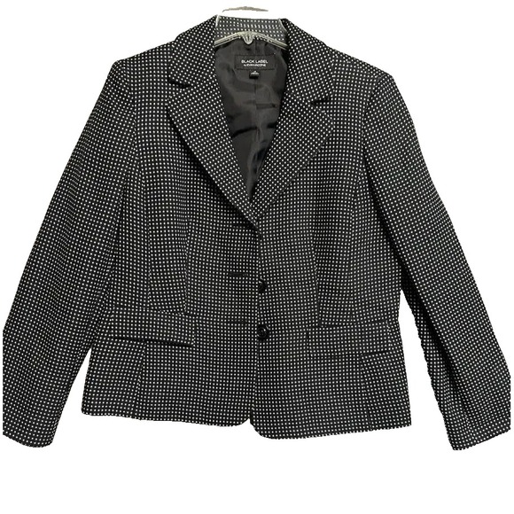 Evan Picone Jackets & Blazers - Evan Picone Black Label  Women Blazer SZ 8 Black & white Polka Dot, minimalist